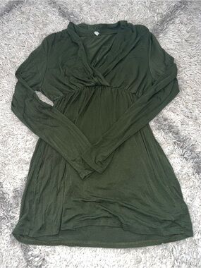 Pinkblush Olive Green Long Sleeve Empire Waist maternity top